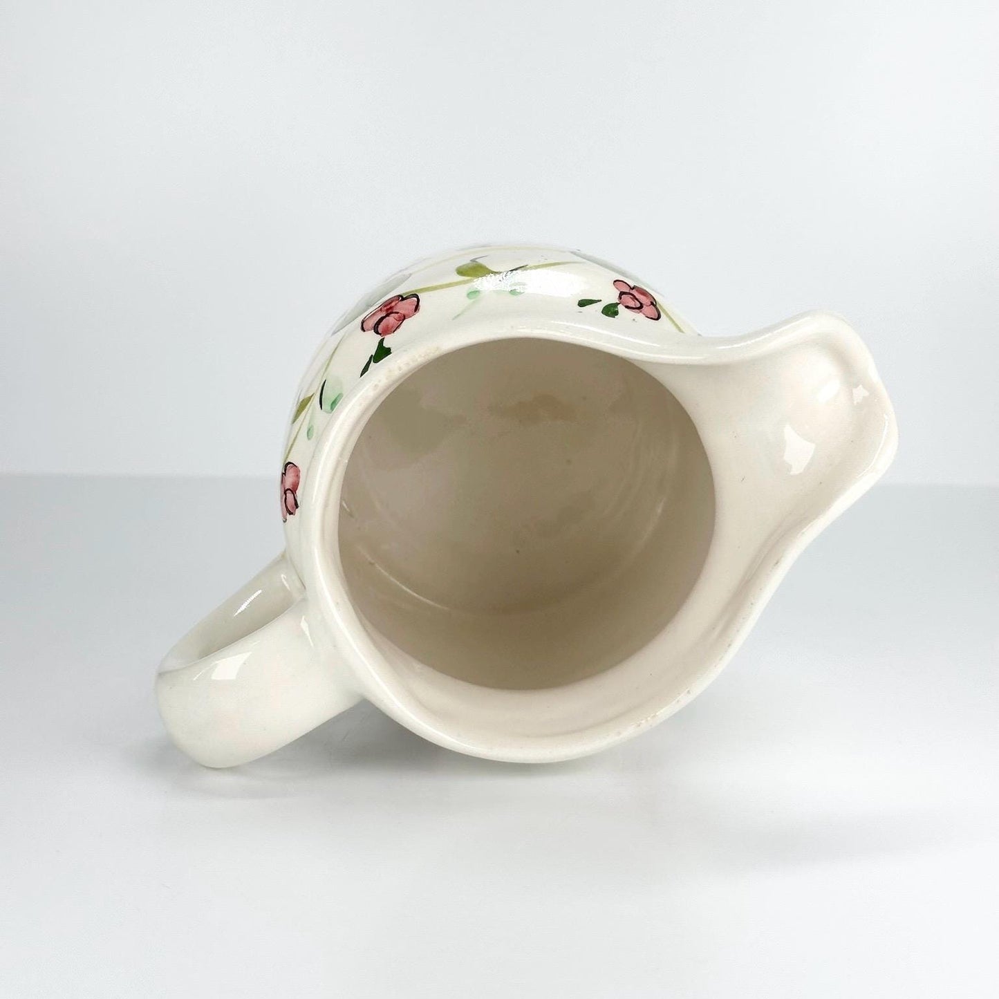 Vintage Pitcher Hand Painted with Floral Design and Stamped Casafina