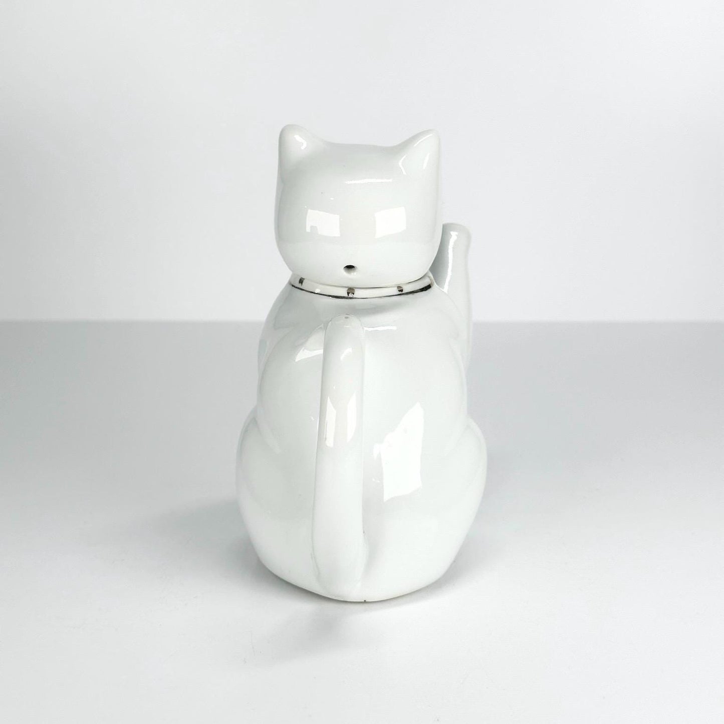 Vintage Cat Tea Pot with Raised Paw Spout and Hand Painted Design