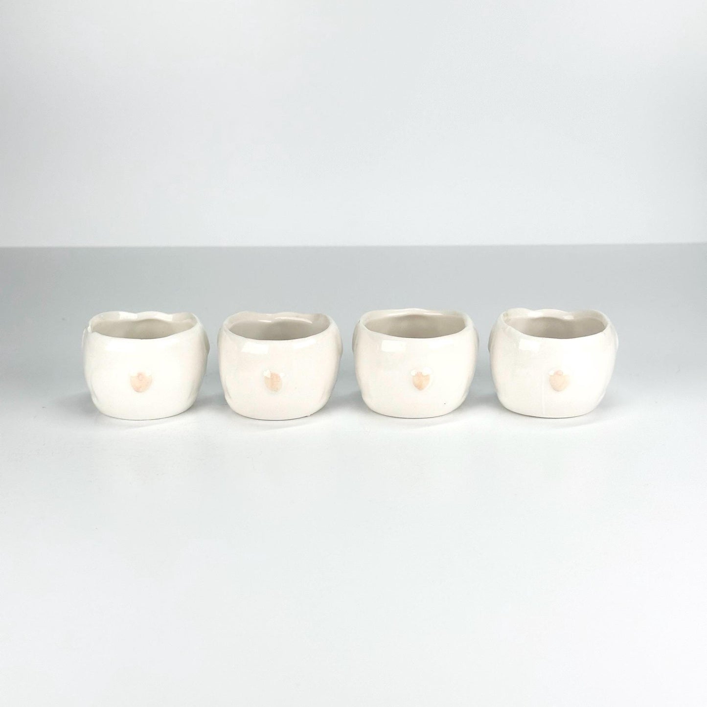 Vintage Ceramic Salt Cellars in Bunny and Floral Design Set of 4