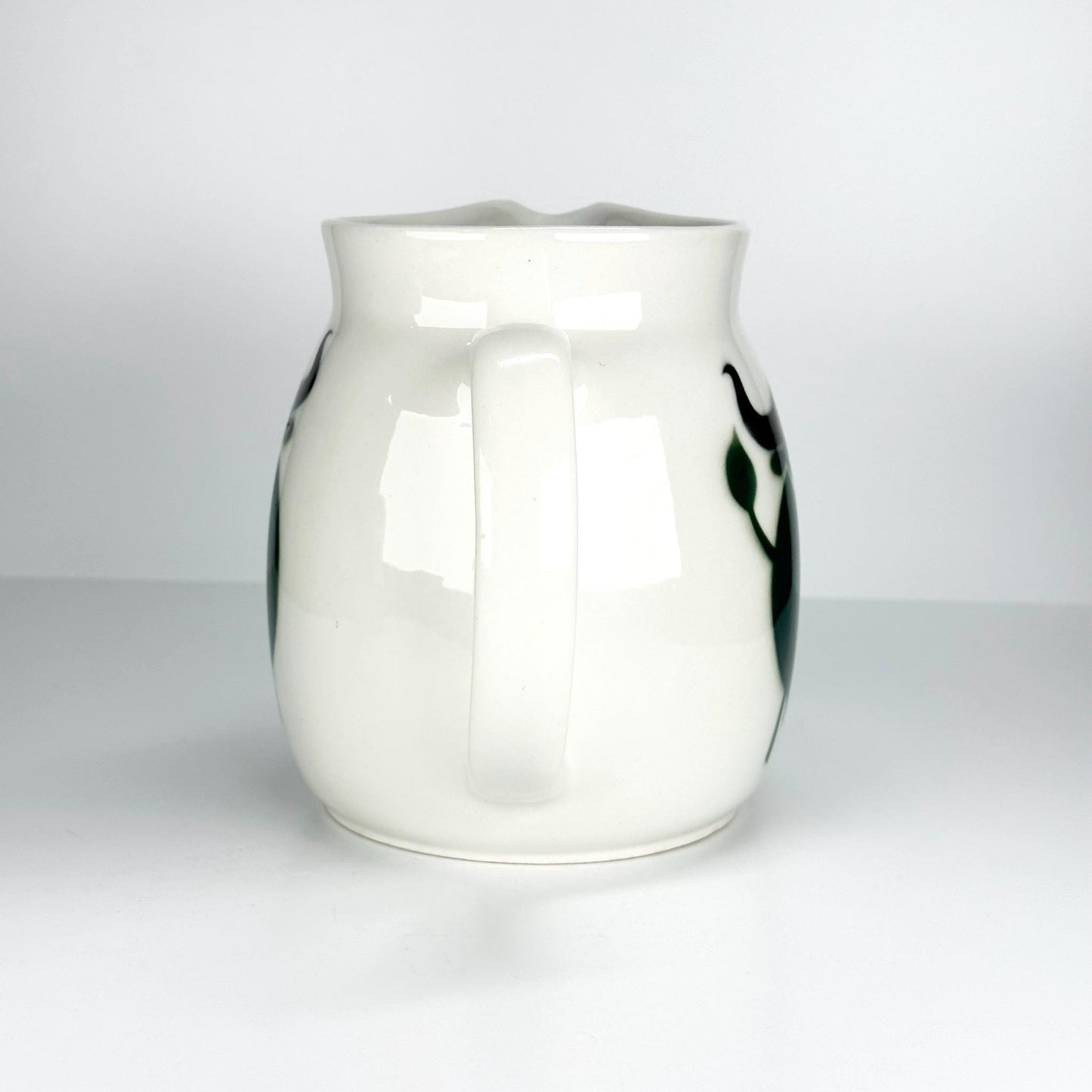 Vintage Pitcher with a Green Bull and Made in Finland by Arabia