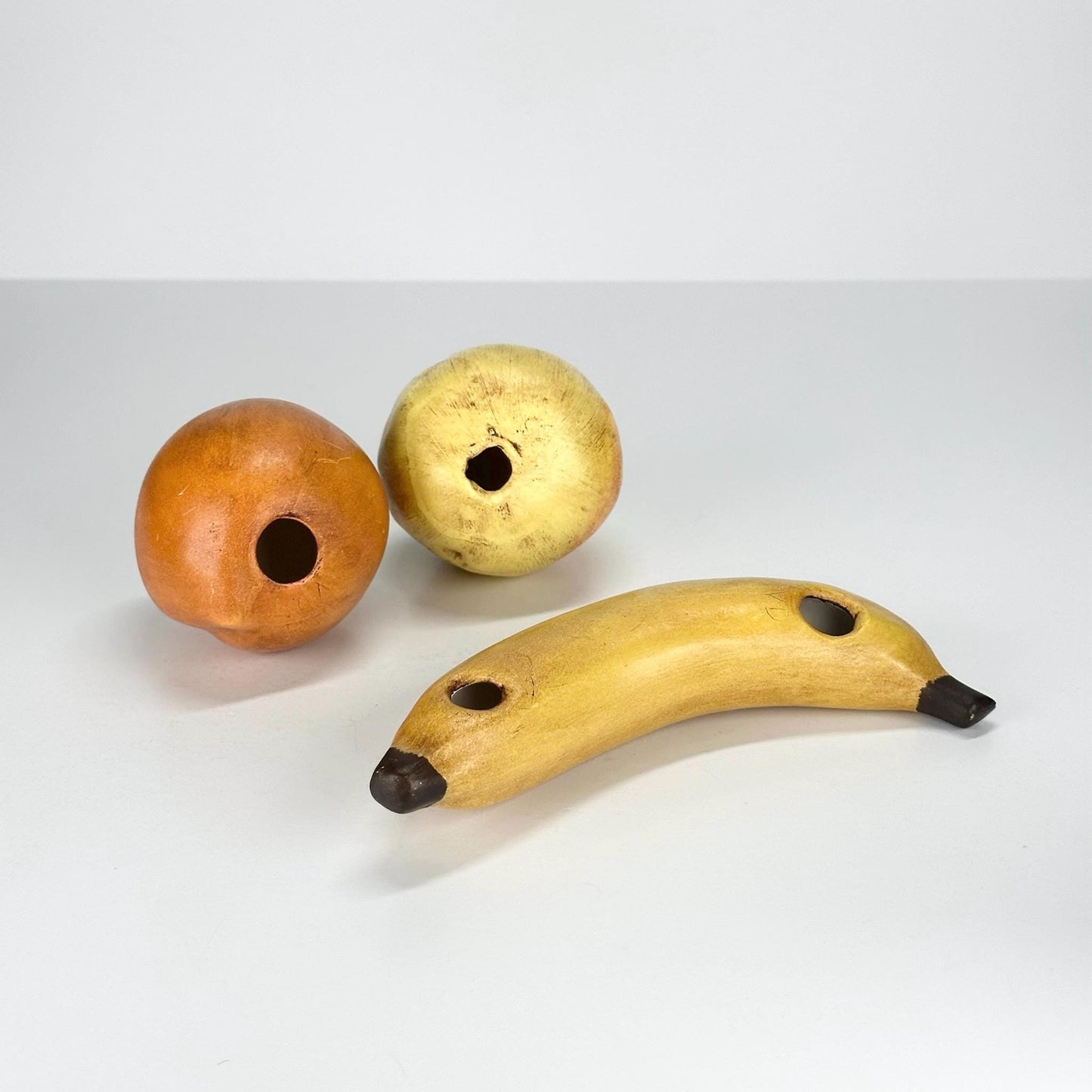 Vintage Porcelain Fruit Includes Pear, Peach, and Banana