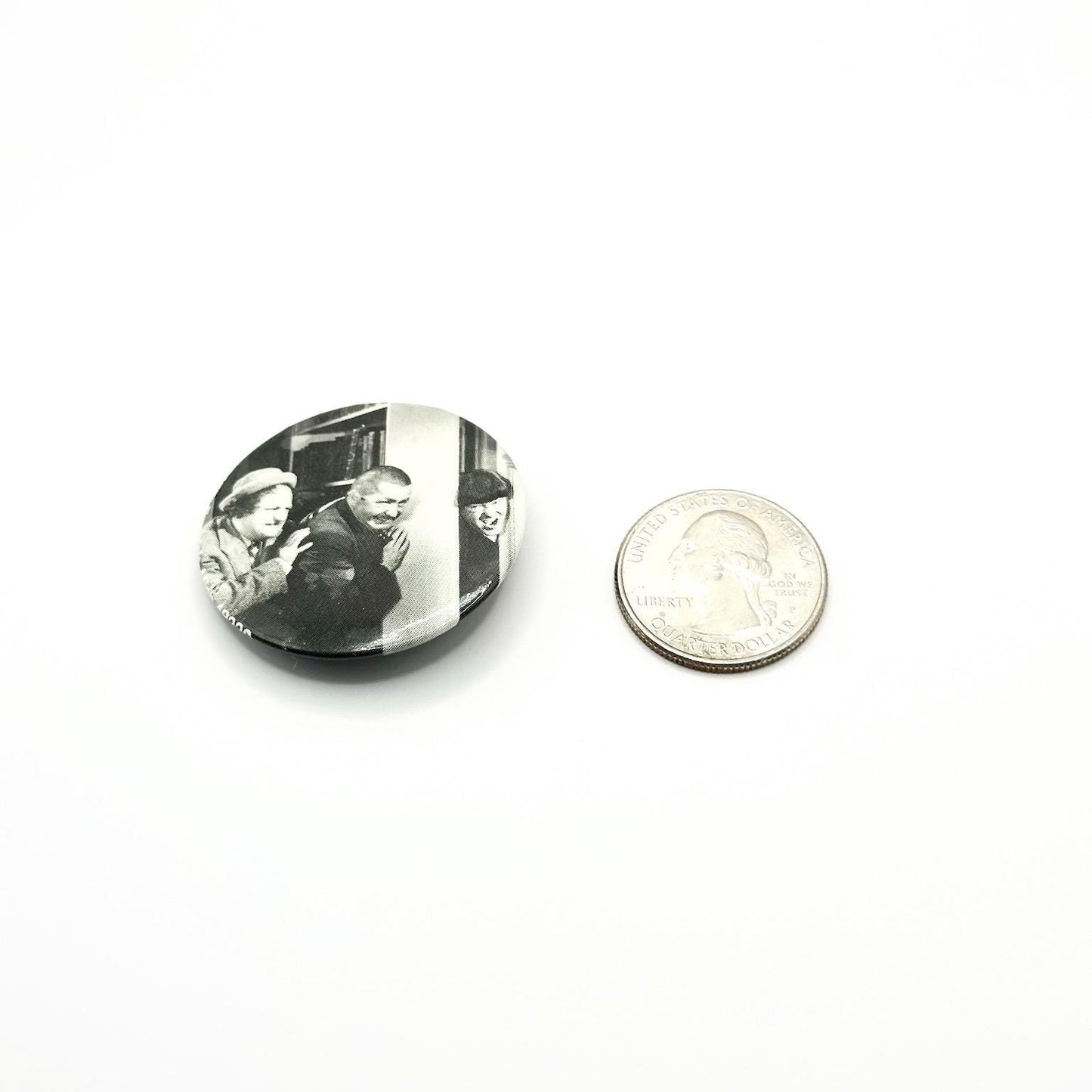 Vintage Button Pin with Picture of The Three Stooges 1983