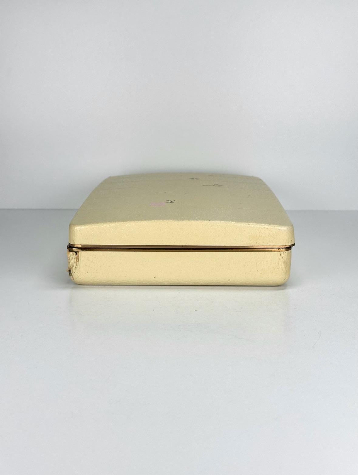 Vintage Floral Jewelry Box with Pink Velvet Interior and Plastic Compartments by Farrington
