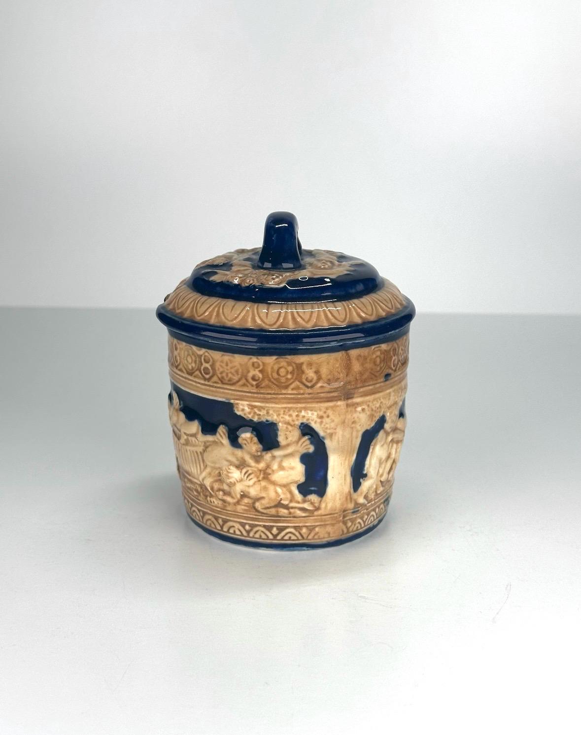 Vintage Salt or Sauce Container with Cherub Angels Design and Made from Italian Capodimonte