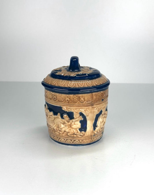 Vintage Salt or Sauce Container with Cherub Angels Design and Made from Italian Capodimonte