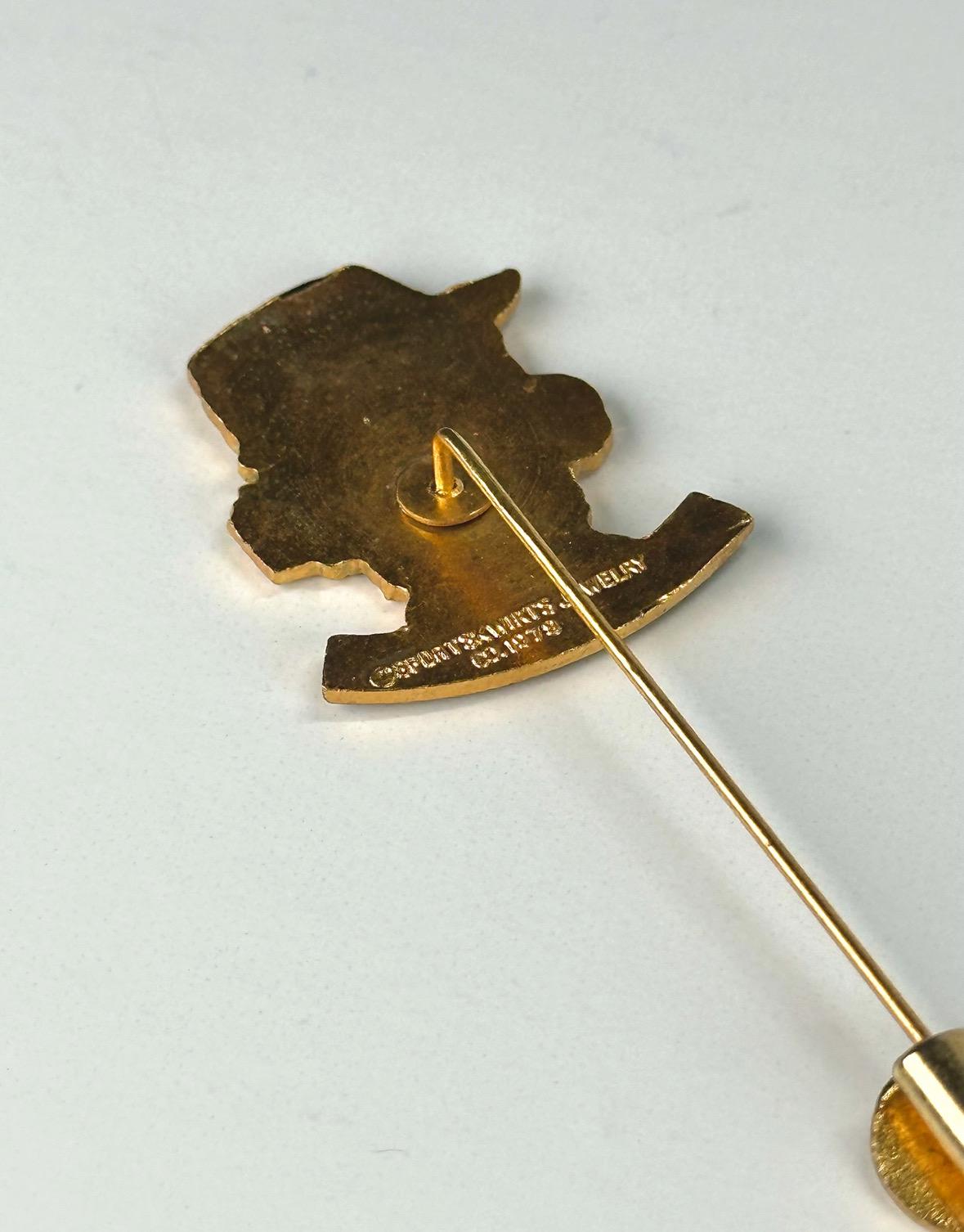 Vintage Brooch Pin of Betsy Base and Made by Sportskwirts Jewelry Co.