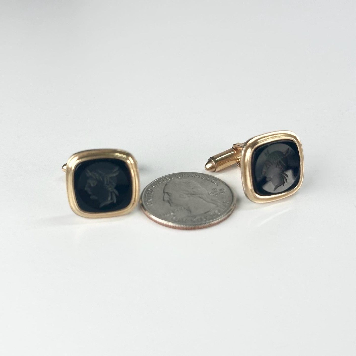 Vintage Cuff Links of Roman Solider Made by Krementz