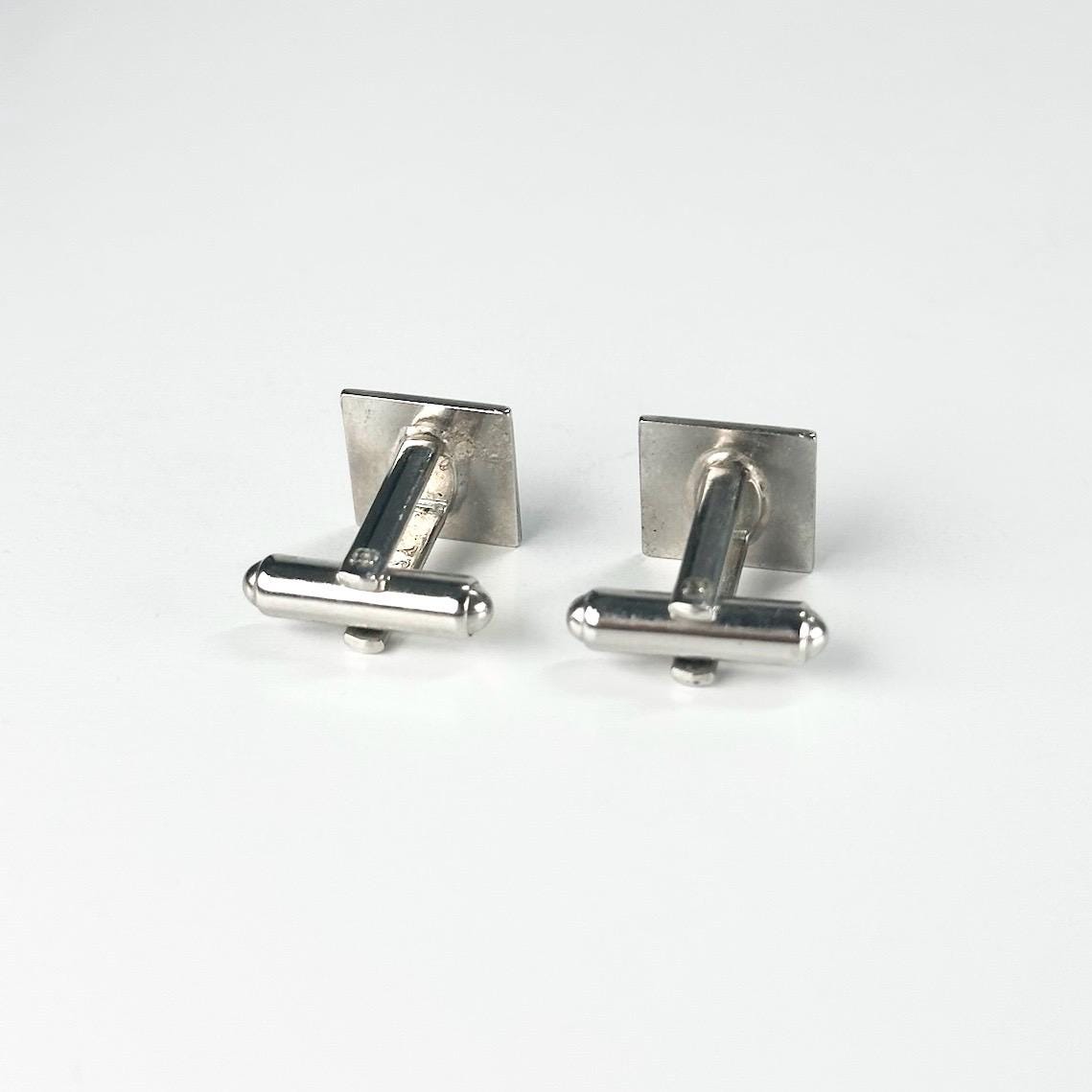 Vintage Cuff Links with Monogrammed E in Mixed Metal Design Made by Hickok
