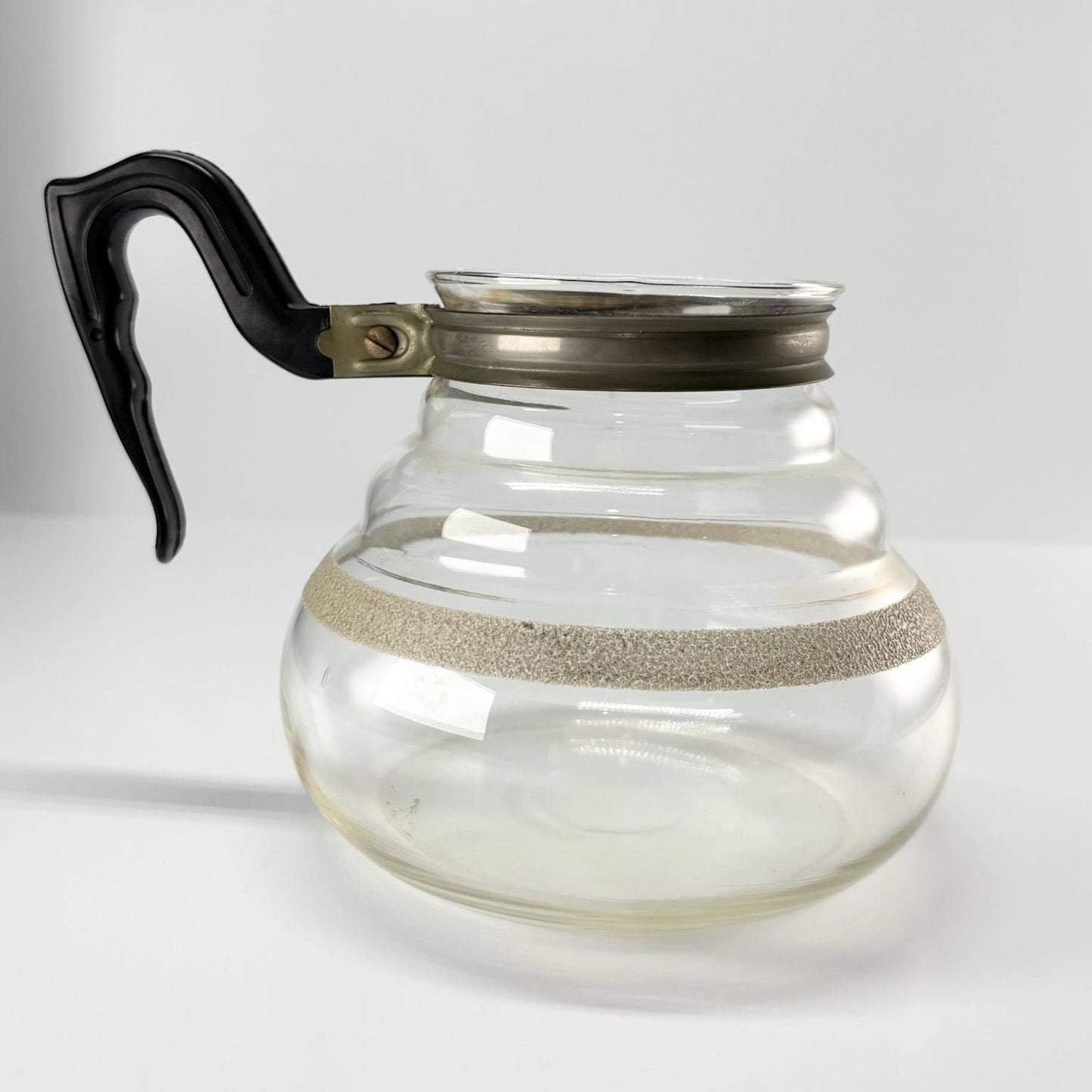 Vintage Coffee Pot with Gold Stripe Made of Glass by Kent Vacuum