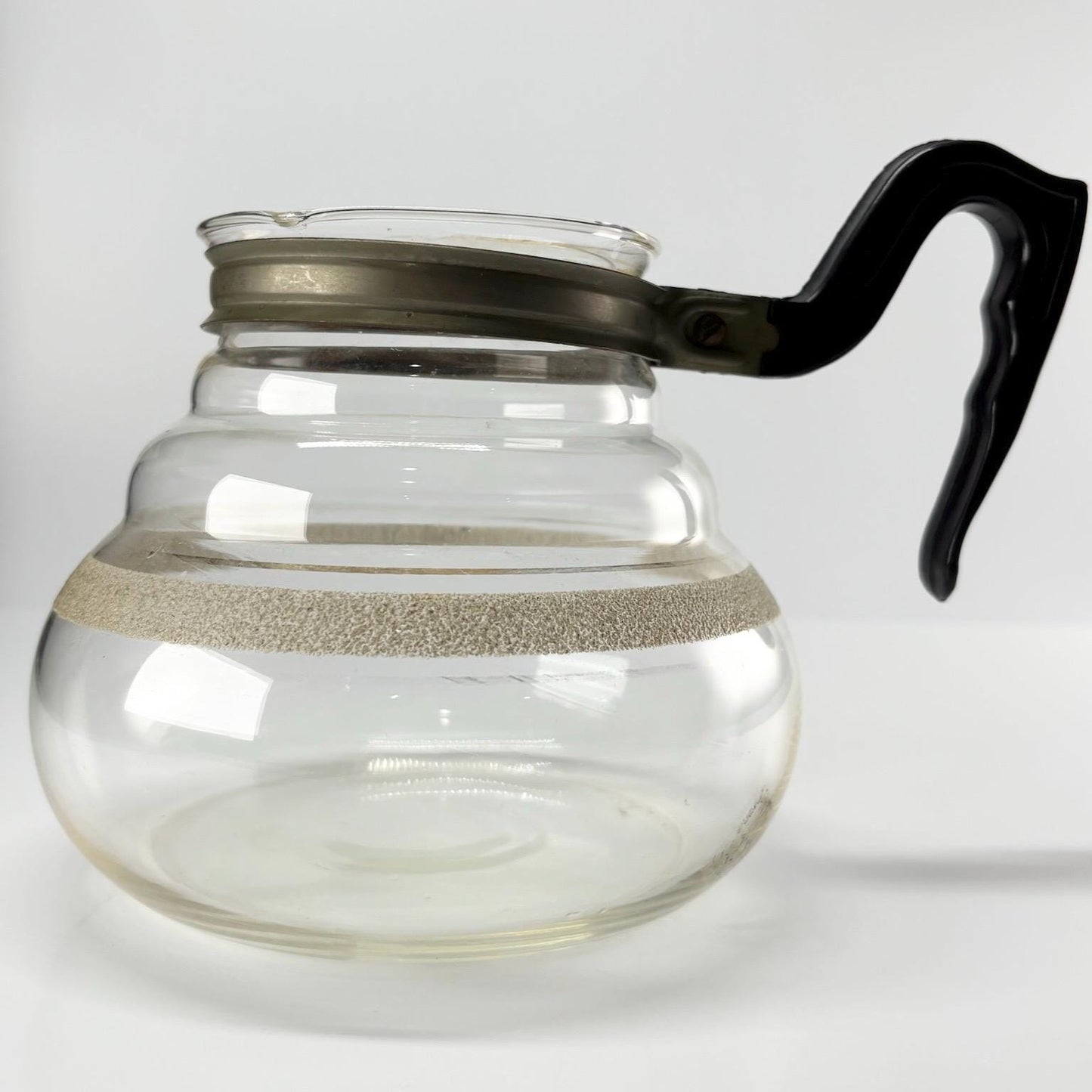Vintage Coffee Pot with Gold Stripe Made of Glass by Kent Vacuum