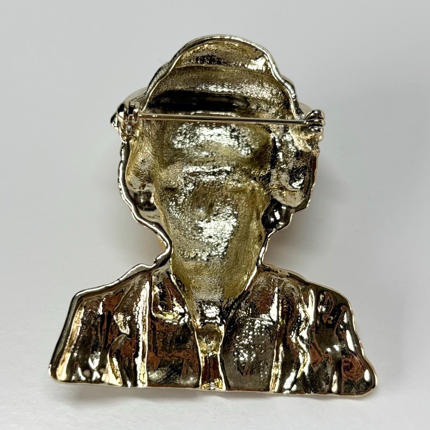 Vintage Brooch of Clown in Gold Tone with Original Box