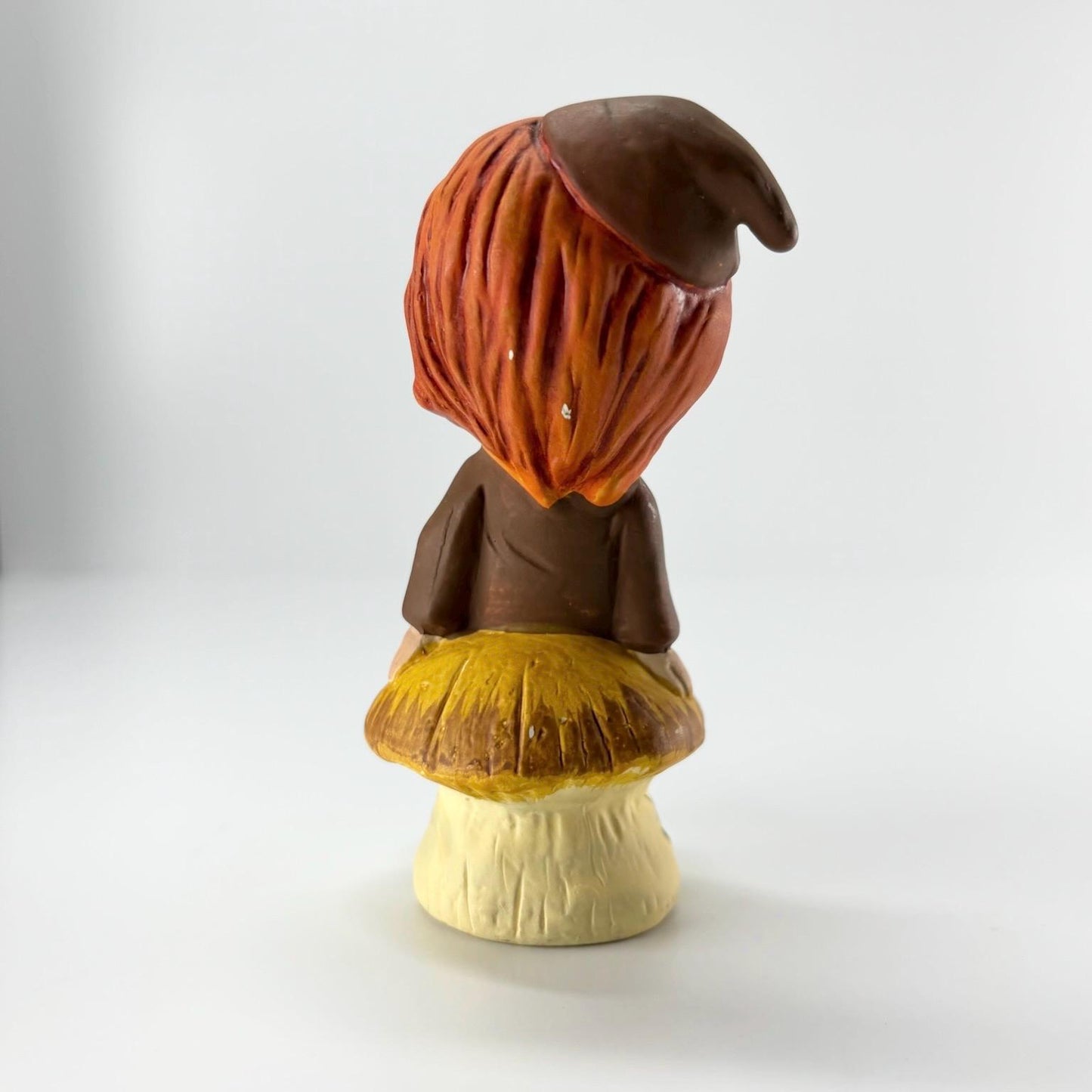 Vintage Figurine of Boy Sitting on Mushroom and Part of the "Little Folks" Collection
