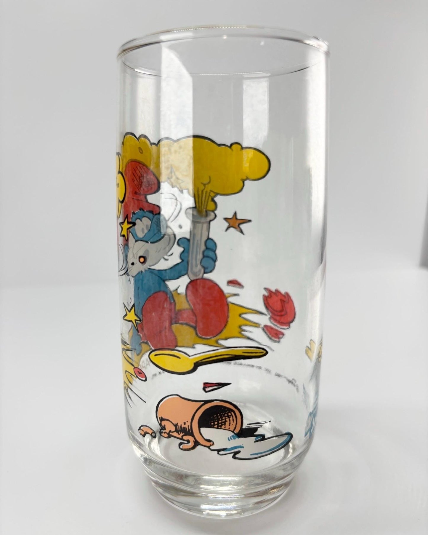 Vintage Glass with Papa Smurf 1983