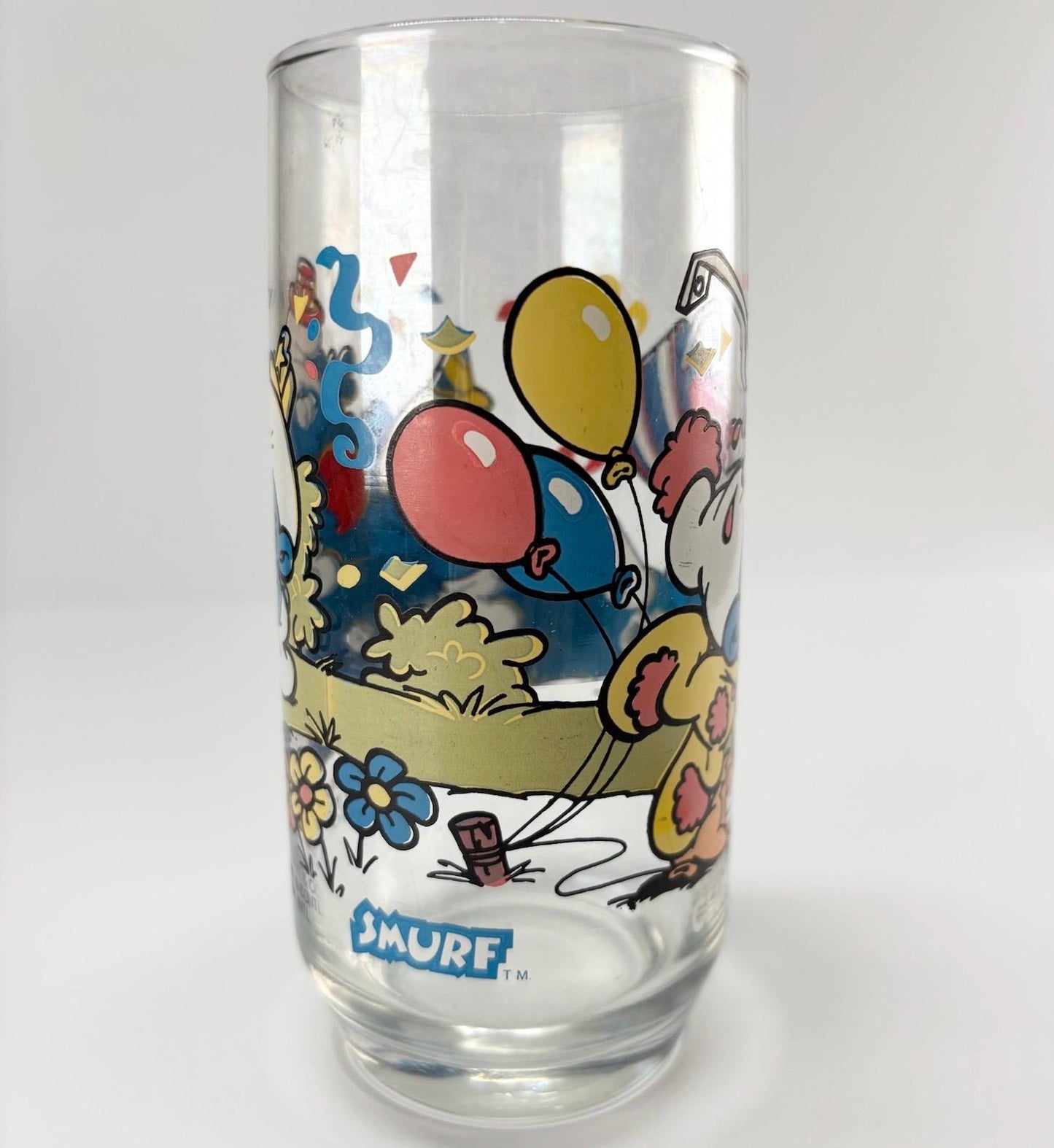Vintage Glass of Clumsy Smurf 1983 By Peyo