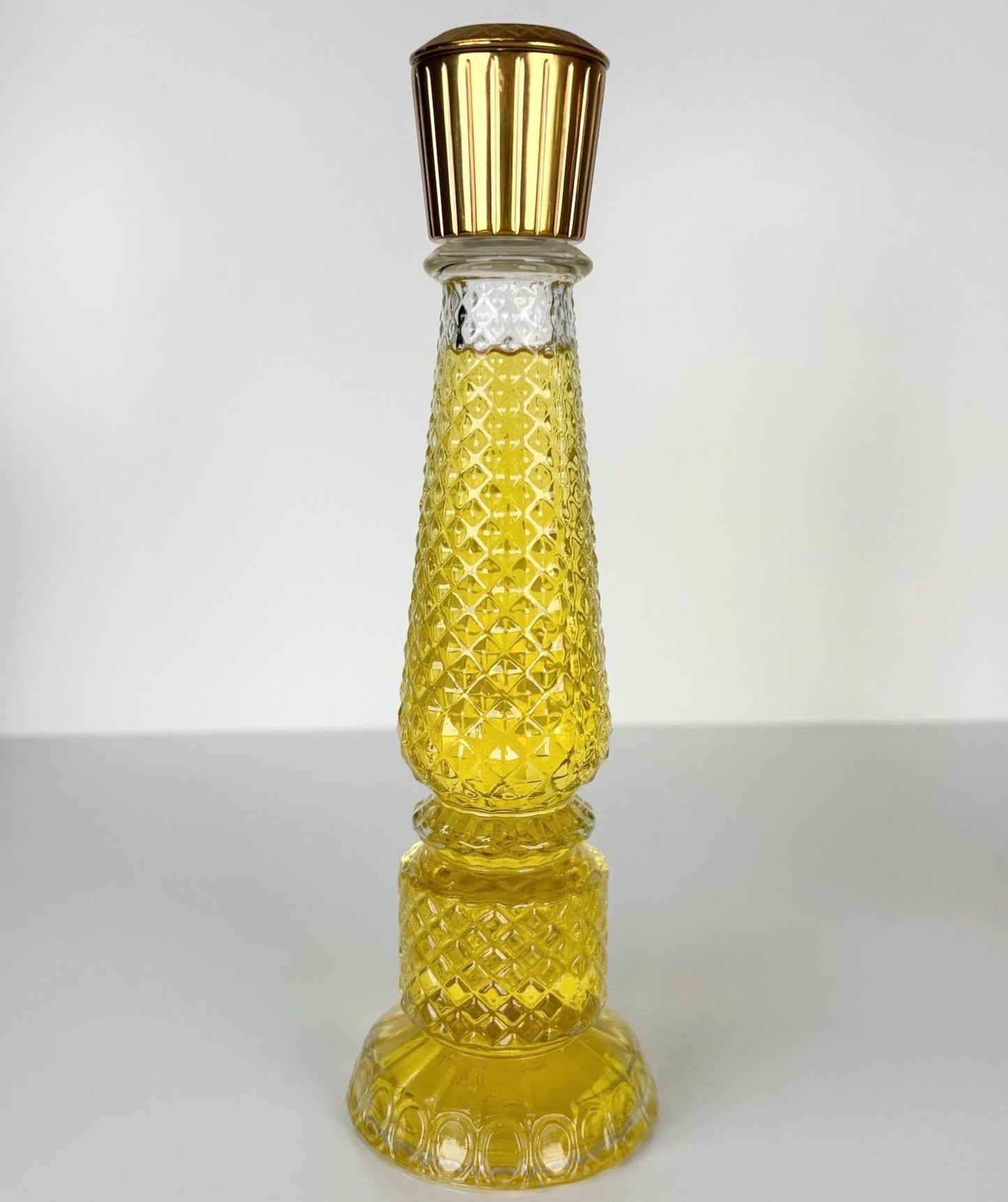 Vintage Perfume Bottle Candlestick Holder with Crystallite Cologne Cotillion Made by Avon