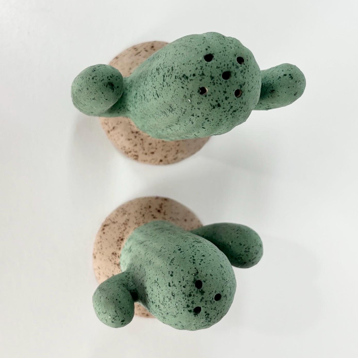 Vintage Salt and Pepper Shakers in the Shape of a Cactus