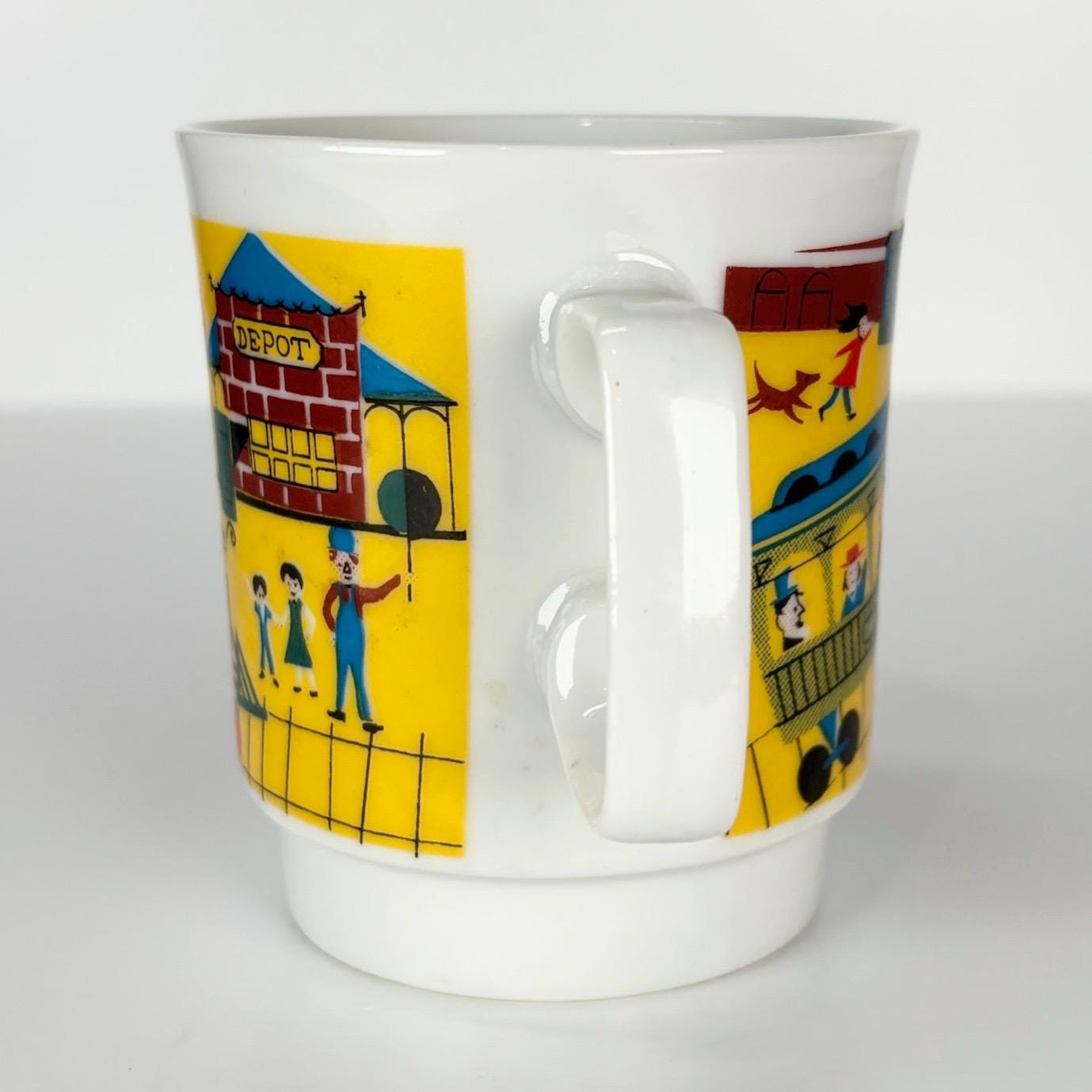 Vintage Espresso Cup of Cartoon Steam Train Made in Japan