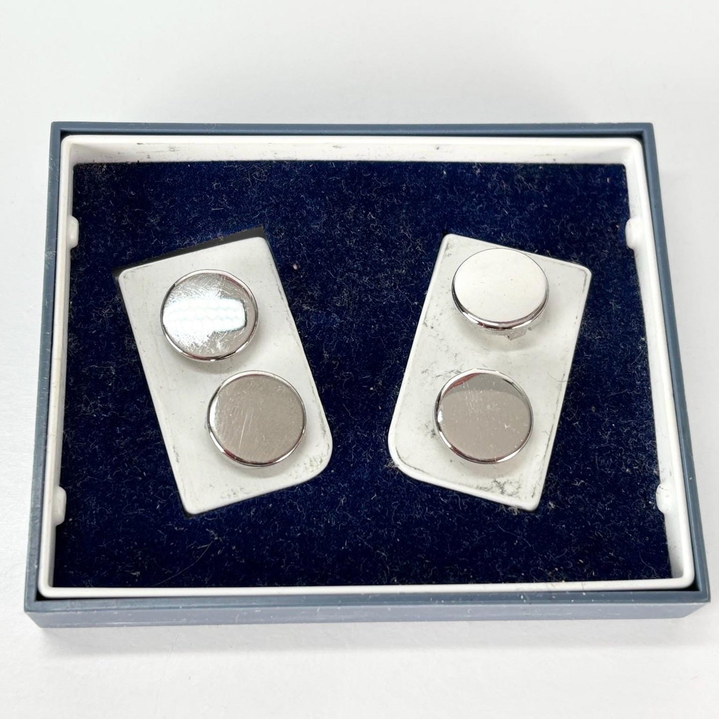 Vintage Button Toppers in Silver Tone Made by Swank in Original Packaging