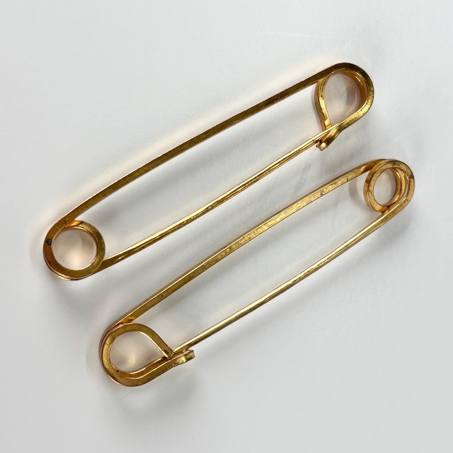 Vintage Gold Tone Large Safety Pins Set of 2