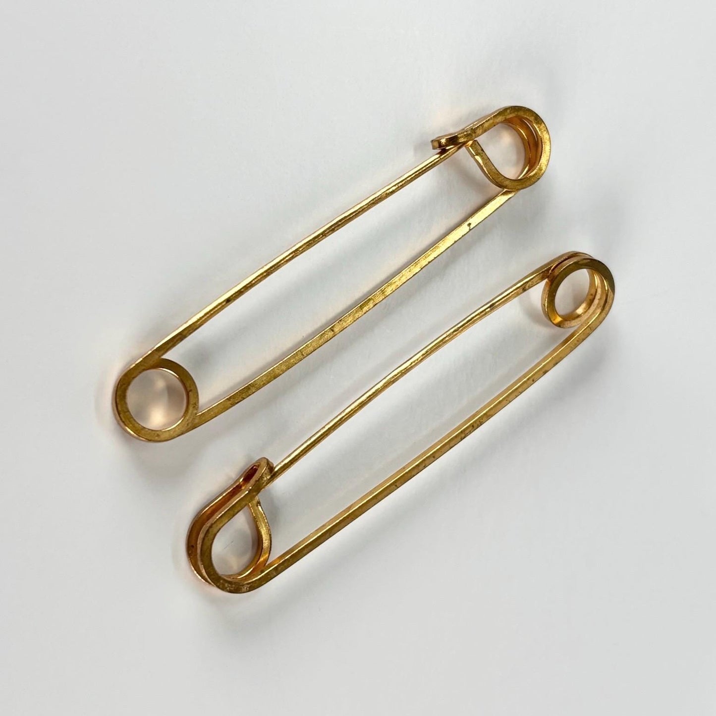 Vintage Gold Tone Large Safety Pins Set of 2
