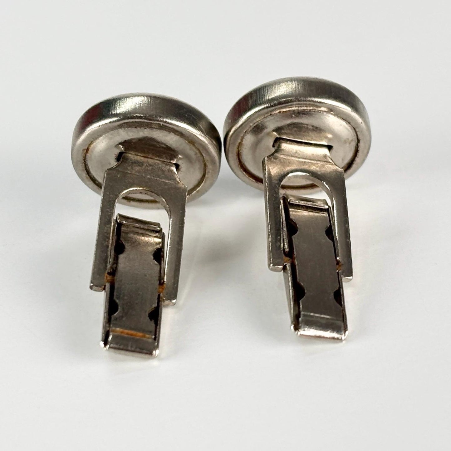 Vintage Cuff Links in Silver Tone with Black Center