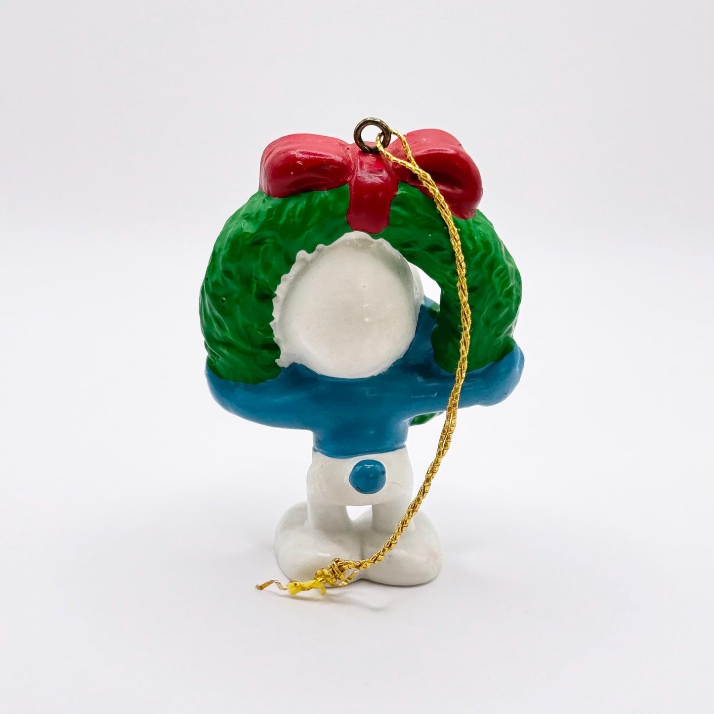 Vintage Christmas Wreath Smurf Ornament Made by Peyo Schleich