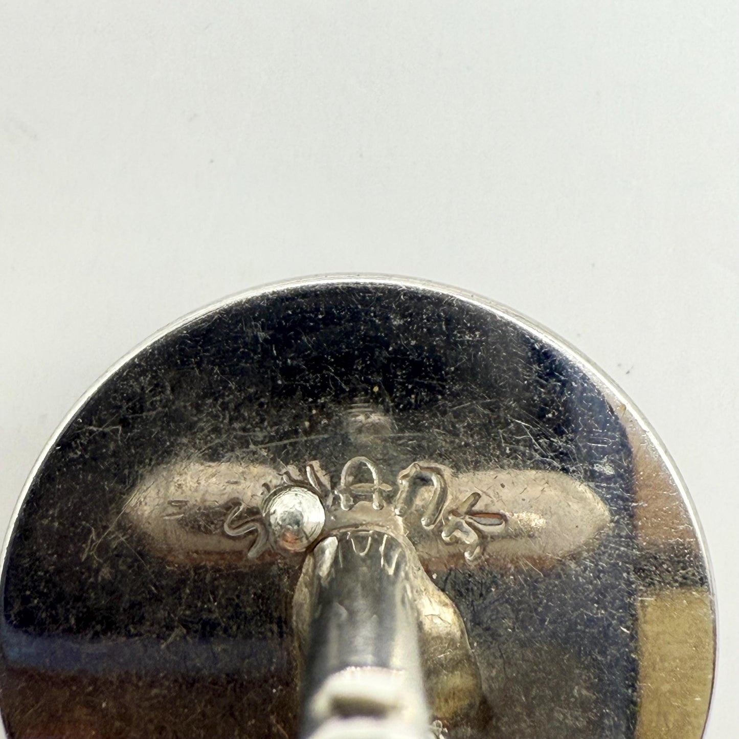 Vintage Cuff Links with Lions and Diamond Design Silver Plated Made by Swank