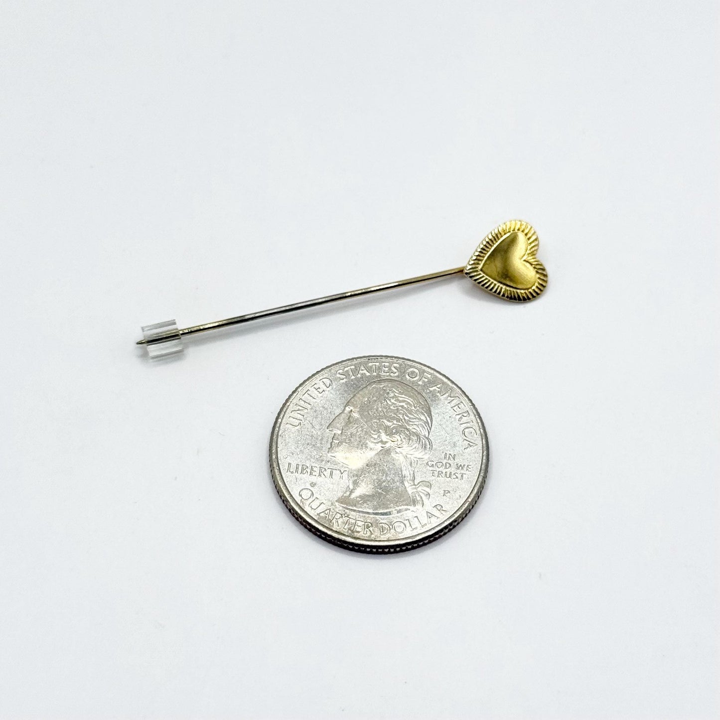 Vintage Stickpin in Gold Tone of a Heart