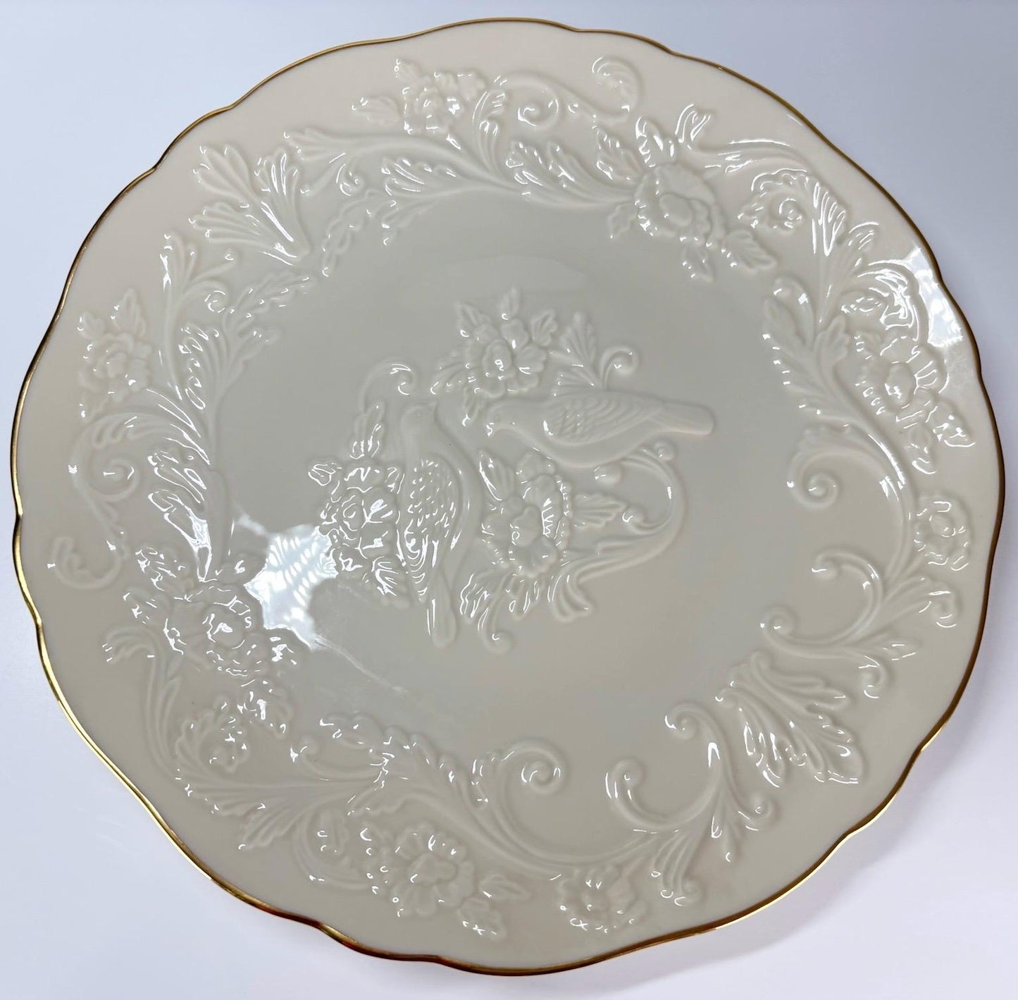 Vintage Lenox Anniversary Collectible Plate with Lovebirds and Floral Design