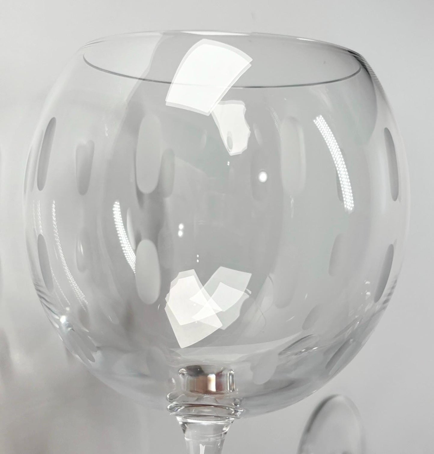 Vintage Large Crystal Wine Glasses With Etched Design by Mikasa, Set of 2.