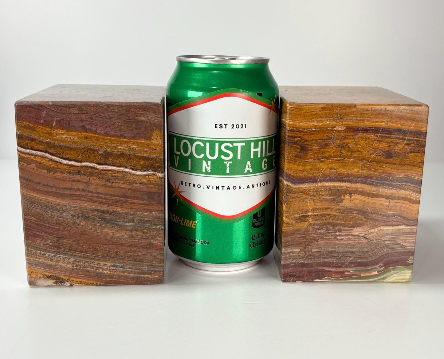 Vintage Polished Onyx Bookends in Cube Shape and Very Heavy!