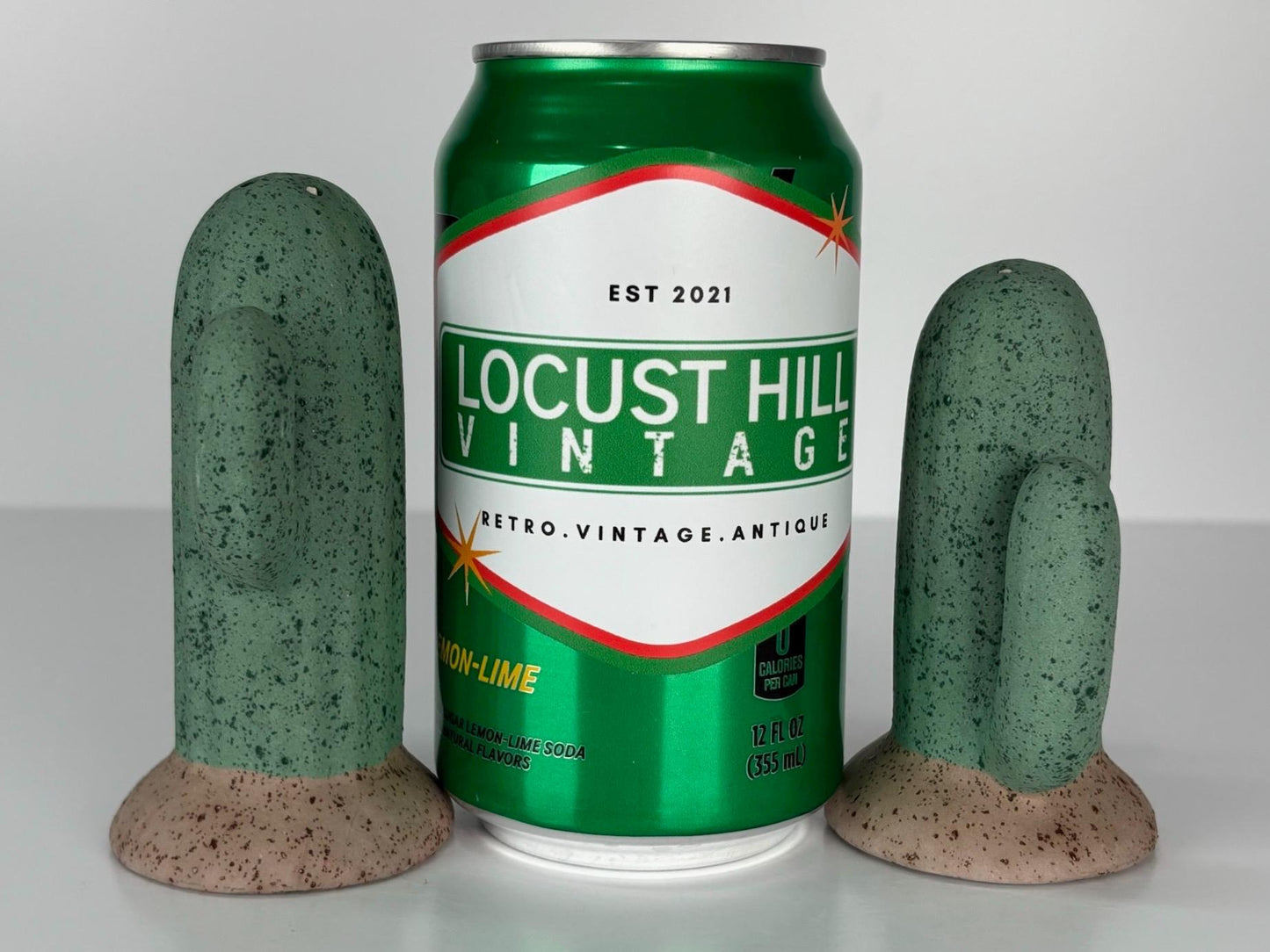 Vintage Salt and Pepper Shakers in the Shape of a Cactus