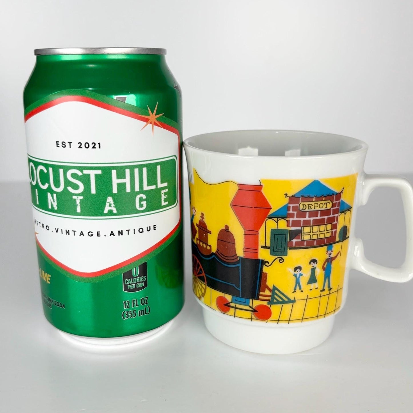 Vintage Espresso Cup of Cartoon Steam Train Made in Japan