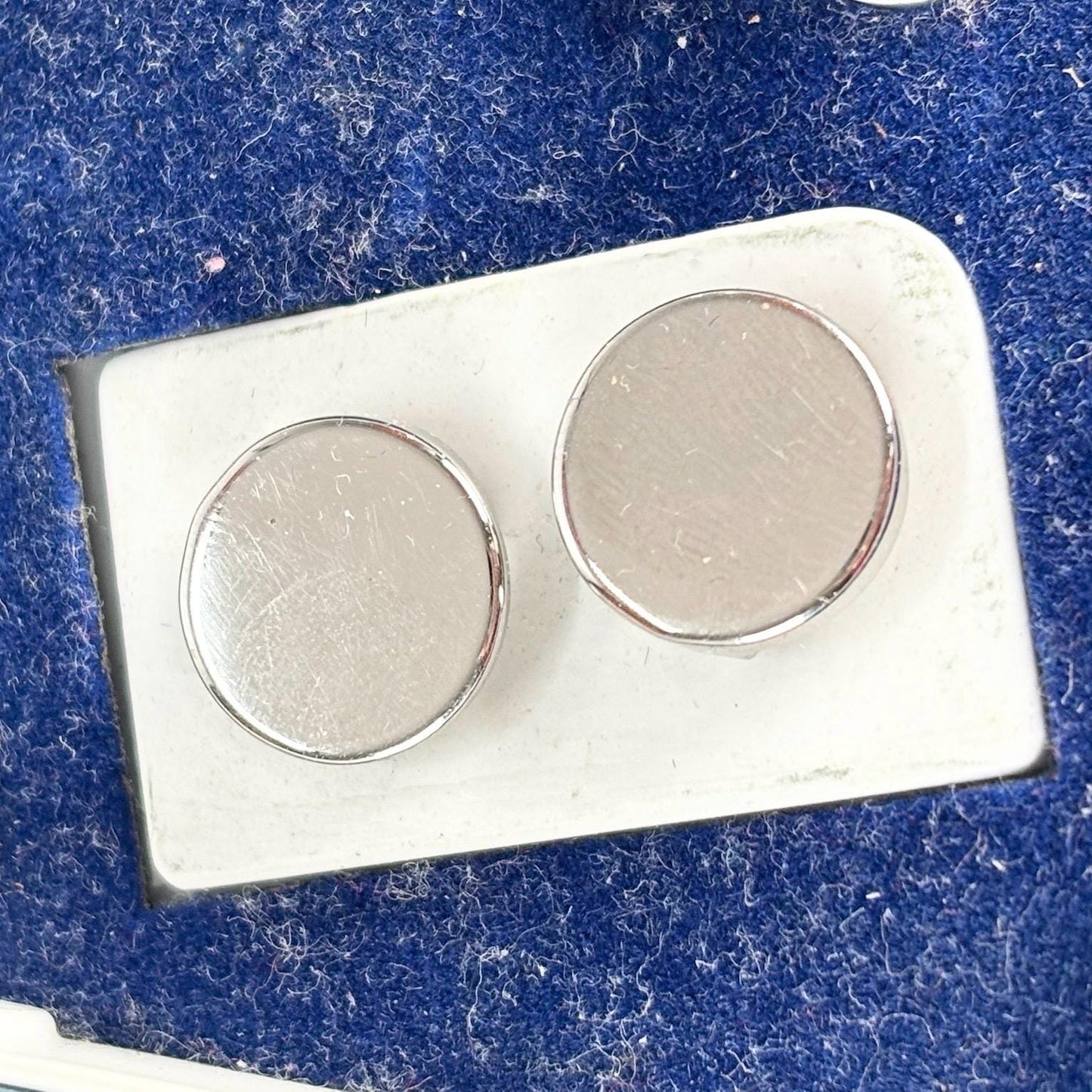 Vintage Button Toppers in Silver Tone Made by Swank in Original Packaging
