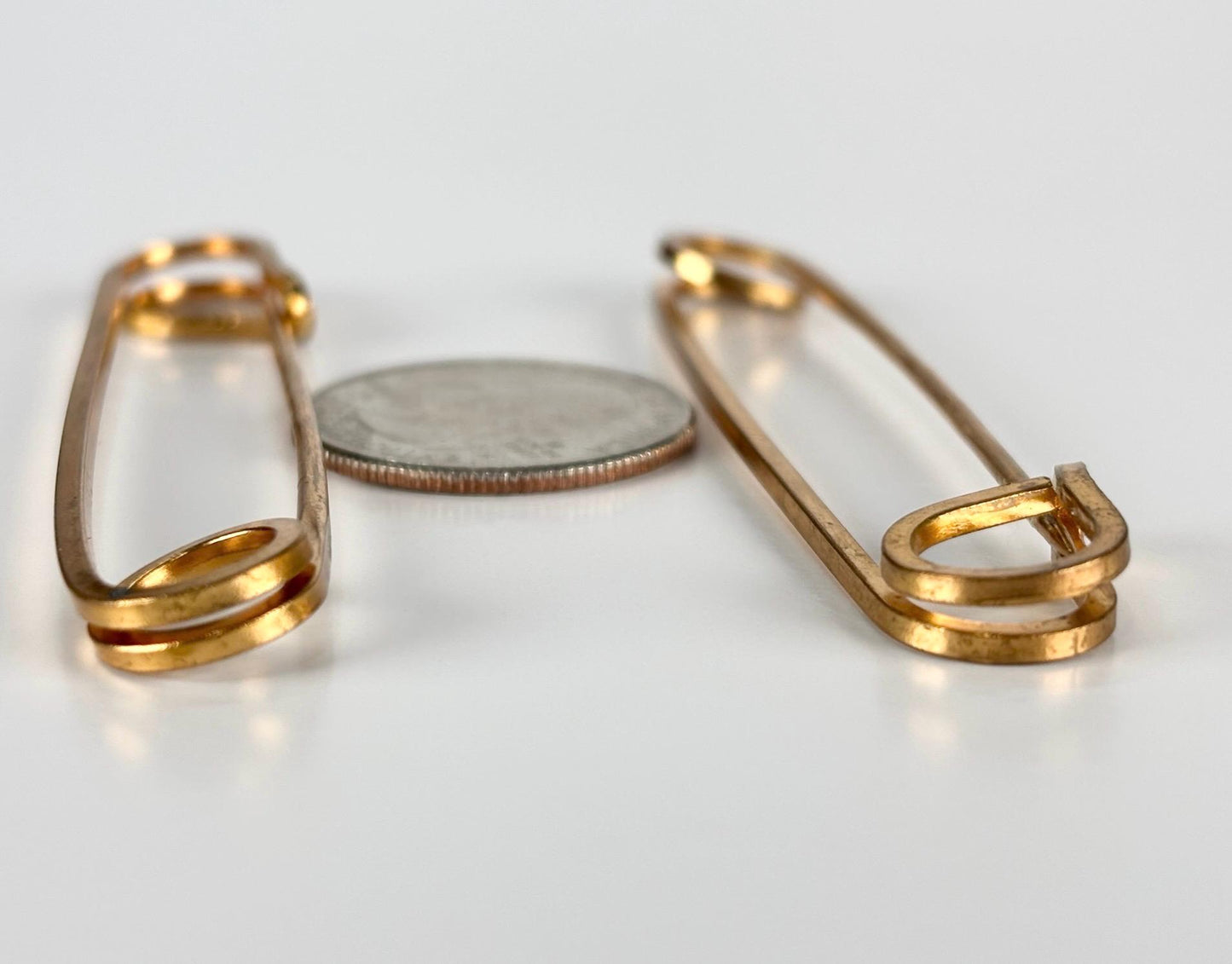 Vintage Gold Tone Large Safety Pins Set of 2