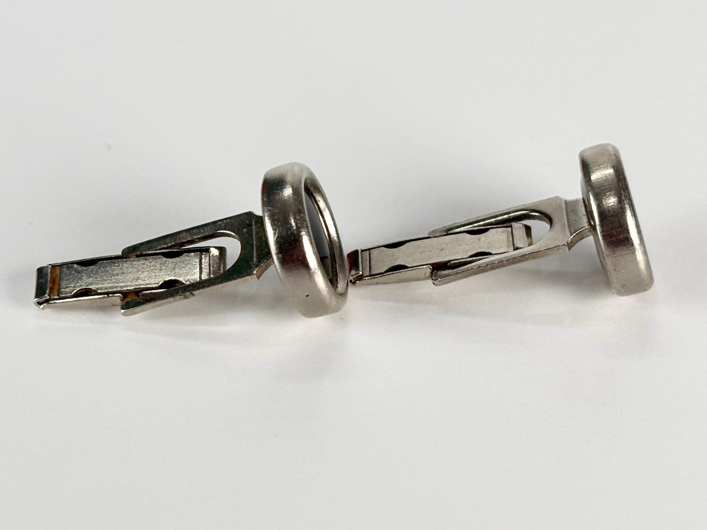 Vintage Cuff Links in Silver Tone with Black Center