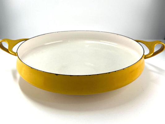 Vintage Enamel Paella Pan in Sunny Yellow Jens Design by Dansk Kobenstyle