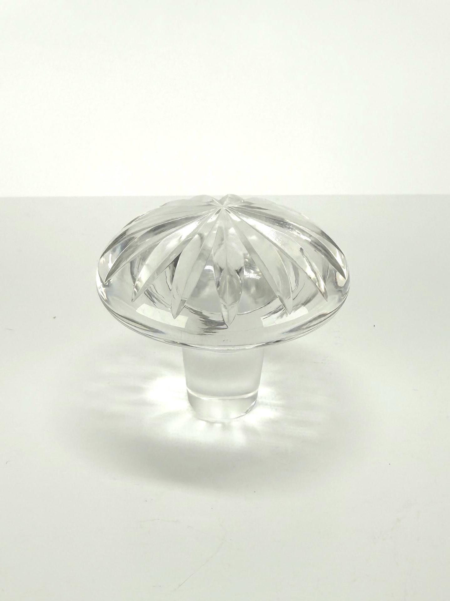 Vintage Cut Glass Decanter with Stopper in MCM Style