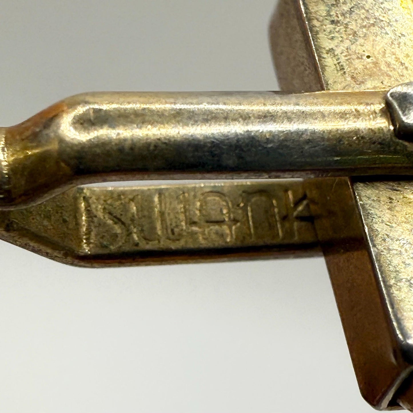 Vintage Cuff Links in Silver and Gold Tone with Chain Link Design Stamped Swank
