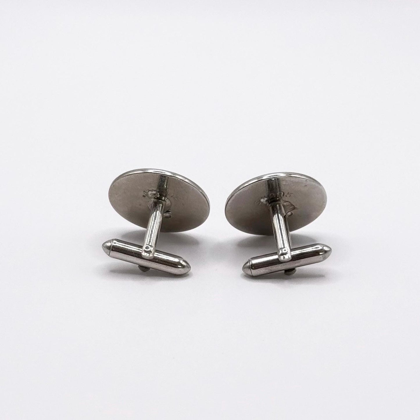 Vintage Cuff Links with Lions and Diamond Design Silver Plated Made by Swank