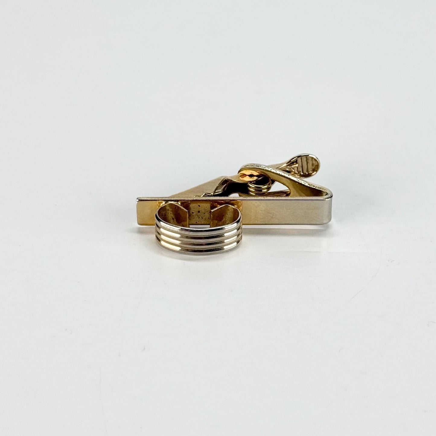 Vintage Cuff Link and Tie Clip Set in Popular Mid-Century Modern Design