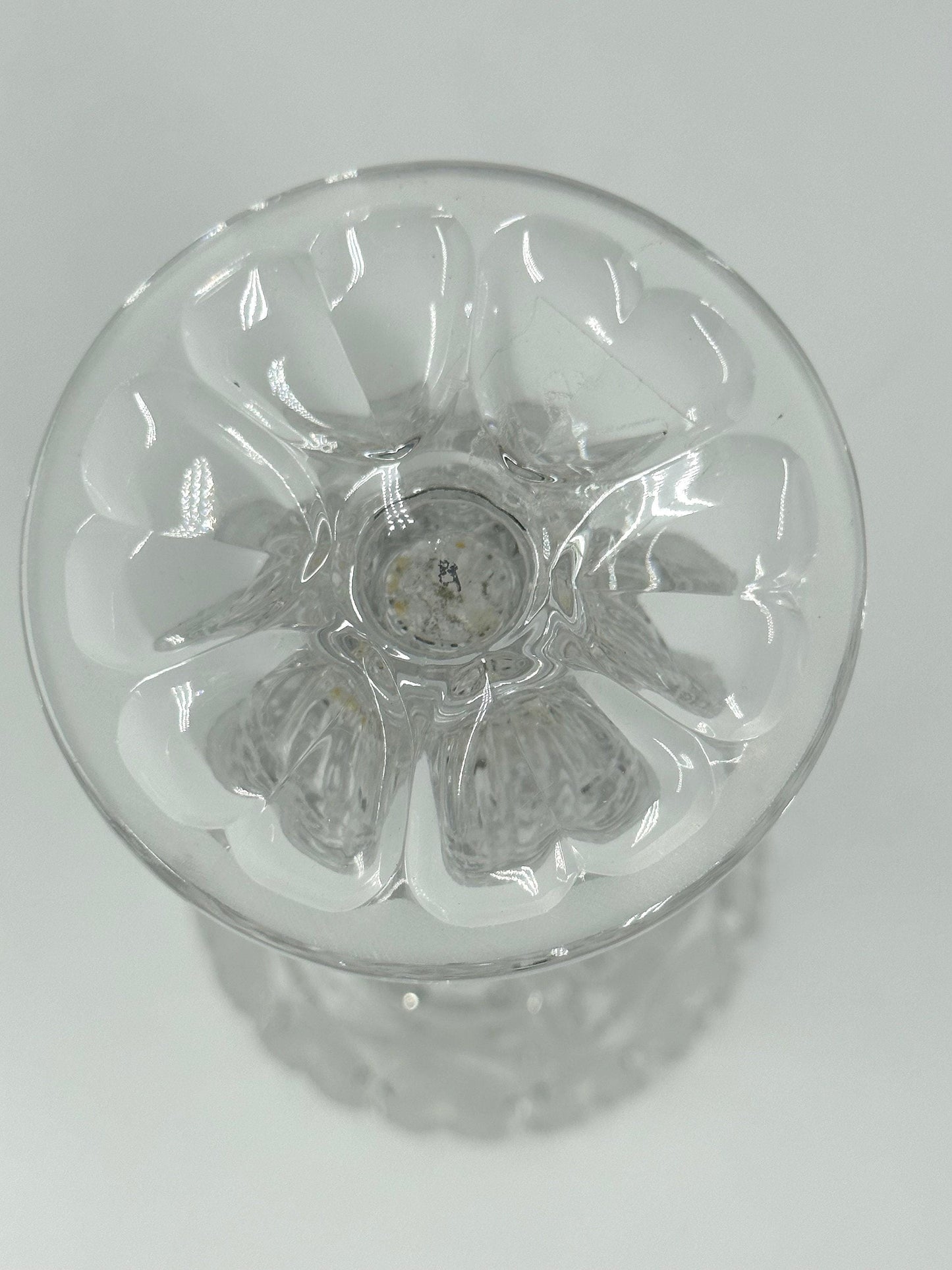 Vintage Crystal Vase With Frosted Heart Design