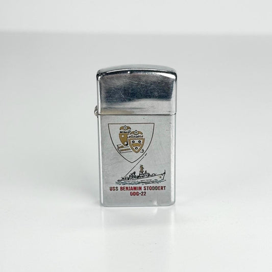 Vintage Zippo Lighter with Picture of USS Benjamin Stoddert DDG-22 Naval Ship