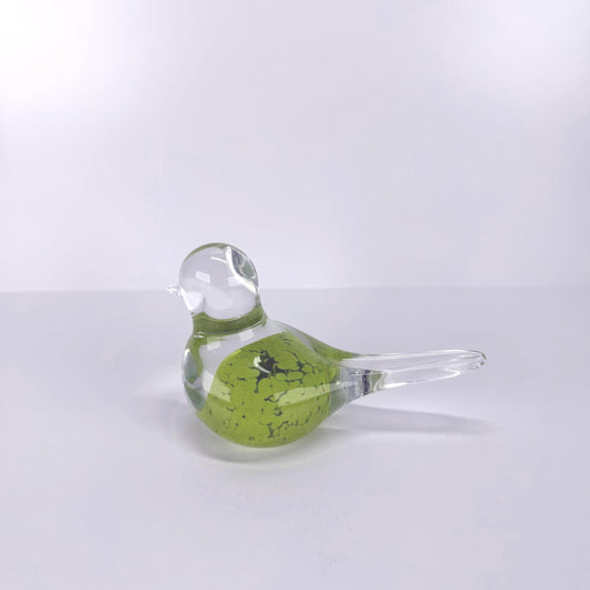 Vintage Green Glass Figurine of Bird