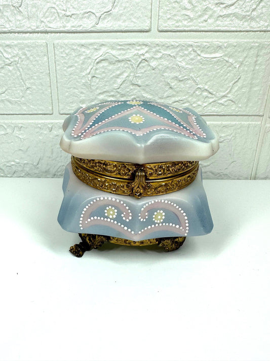 Vintage Trinket Dish, Nakara C. F. Monroe Co., Dresser Box, Enamelled.