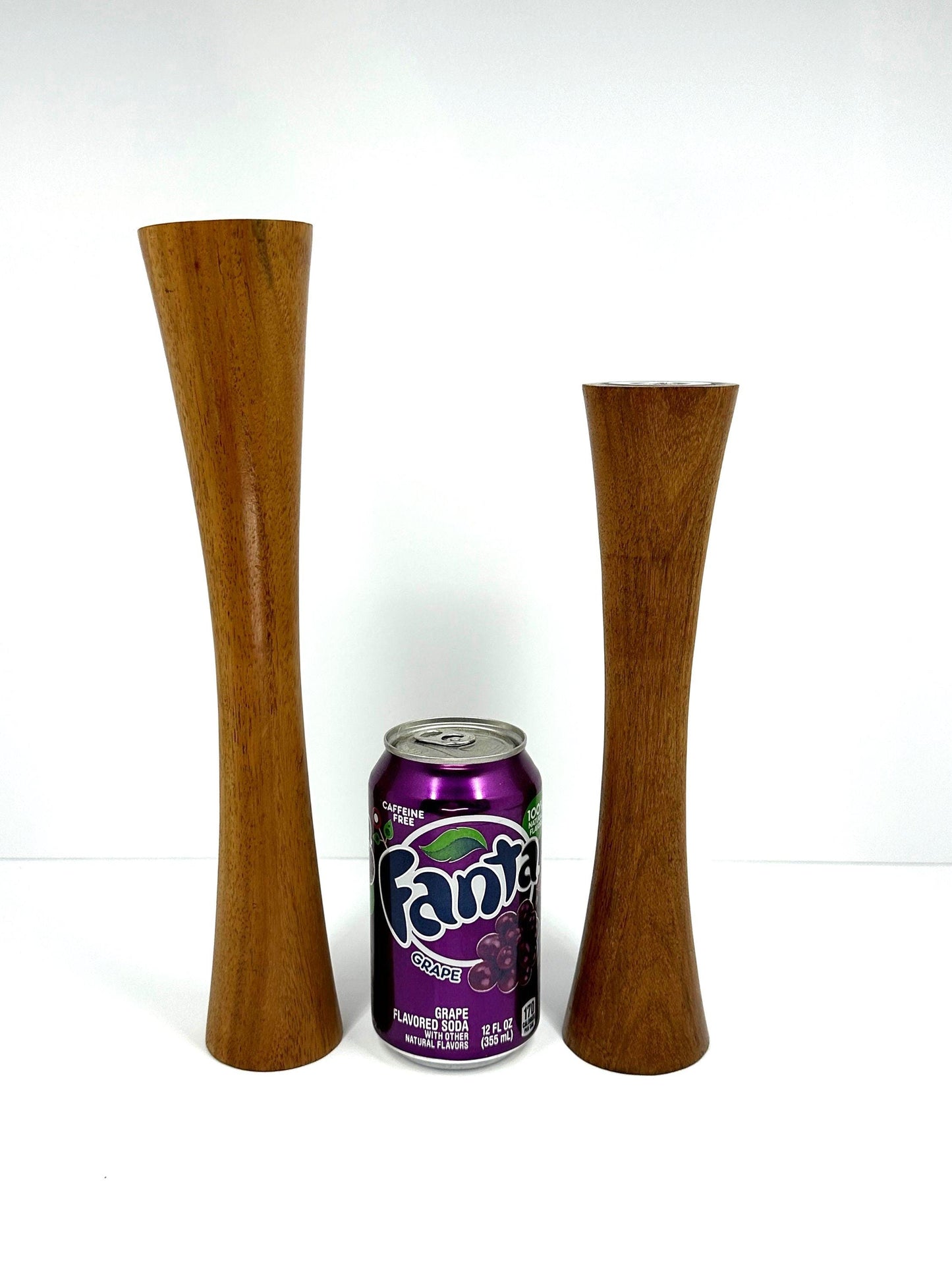 Vintage Teak Candlestick Holder in Mid-Century Modern Design.
