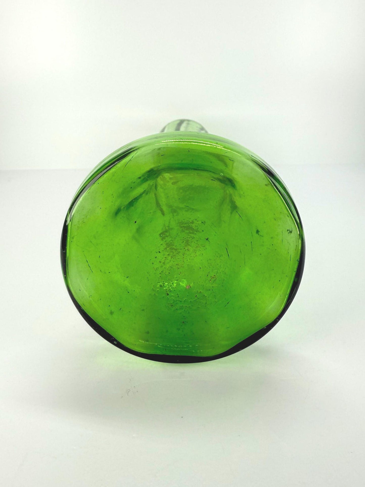 Antique Vase in Forest Green with Strawberry Plant Design