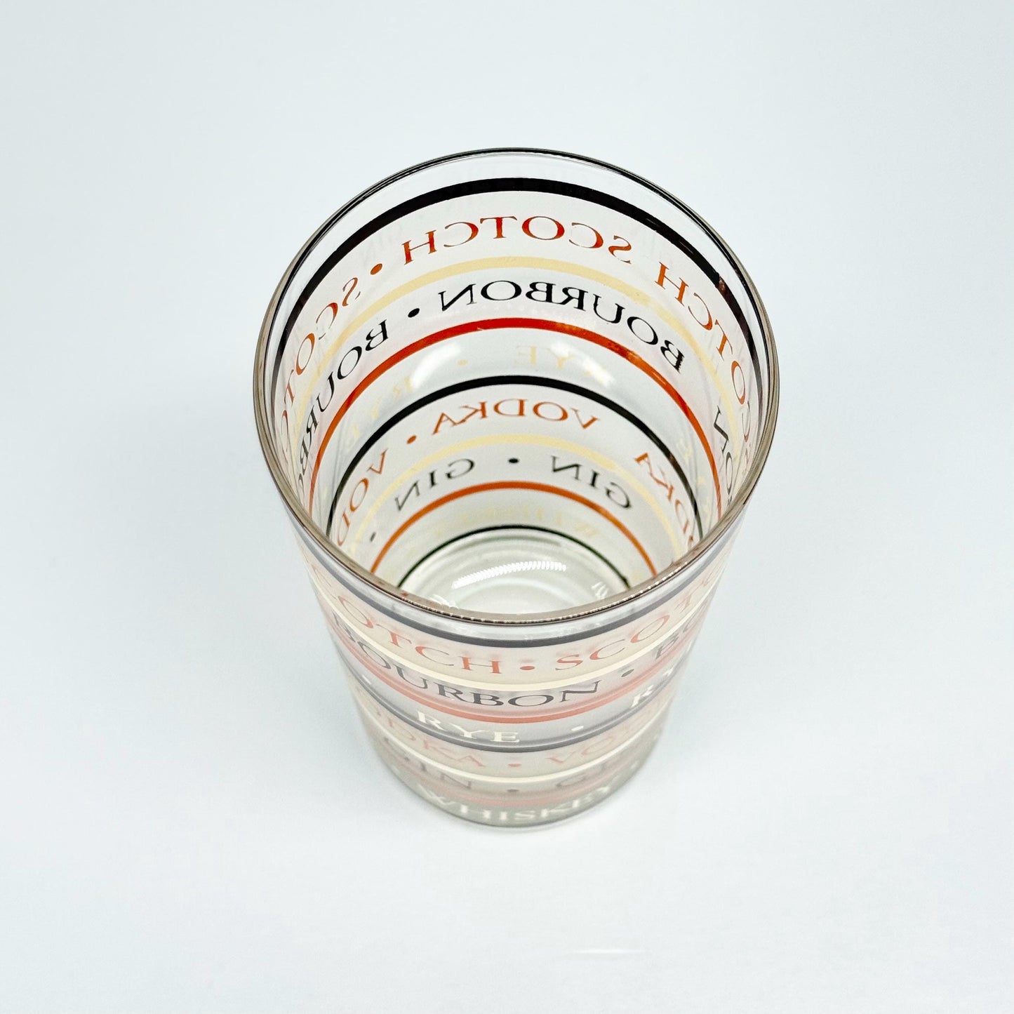 Vintage Highball Frosted Glass That Reads Scotch, Bourbon, Rye, Vodka, Gin & Whiskey
