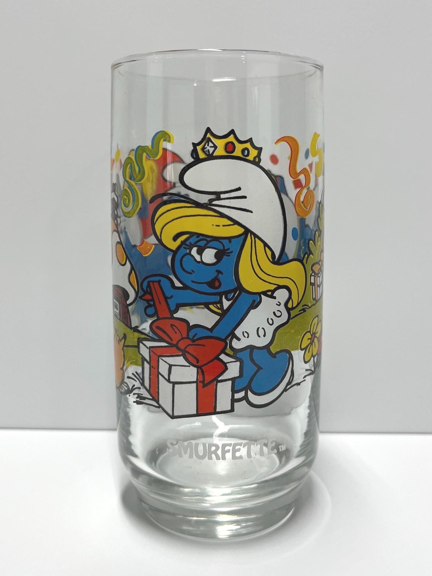 Vintage Smurfette Glass Collectible 1982