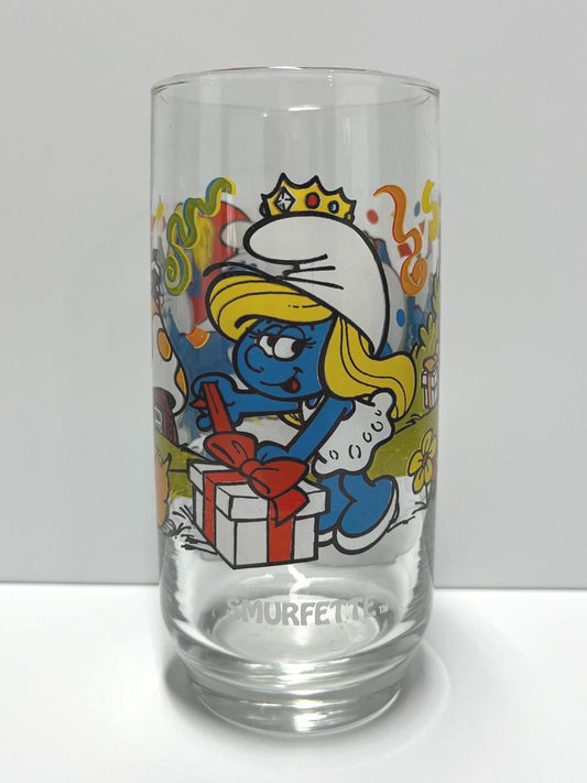 Vintage Smurfette Glass Collectible 1982